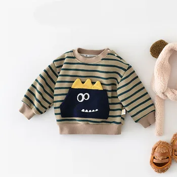 Осень-зима, вязаный свитер для маленьких девочек и мальчиков, милый мультяшный трикотаж, детские пуловеры, топы