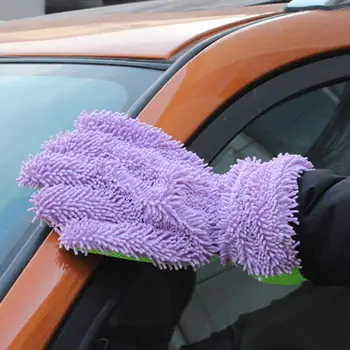 Перчатка для мойки автомобилей, эффективная перчатка для чистки автомобилей, коралловый флис, полезная безворсовая синельная рукавица для автоматической чистки