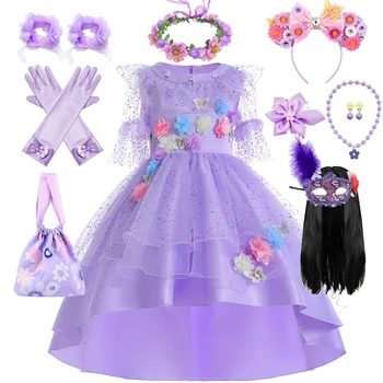 Платье для косплея Encanto, костюм принцессы для косплея Изабеллы, вечерняя вечеринка на Хэллоуин, Подарок на день рождения, Рождественская карнавальная одежда 2-10T