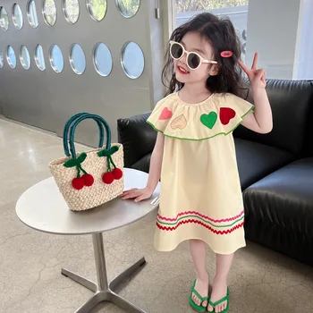 Платья для девочек, летнее Новое модное детское хлопчатобумажное кукольное платье, одежда для малышей