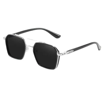 Поляризованные Квадратные металлические солнцезащитные очки Для женщин и мужчин, трендовые продукты 2022 года, очки для вождения автомобиля Polaroid, двухлучевые очки Oculos Masculino