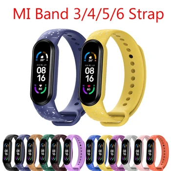 Ремешок для Mi Band 5, музыкальная нота Xiaomi Mi Band 6, 4 Ремешка, силиконовый спортивный ремешок для часов, браслет для браслета 5, 6, 3