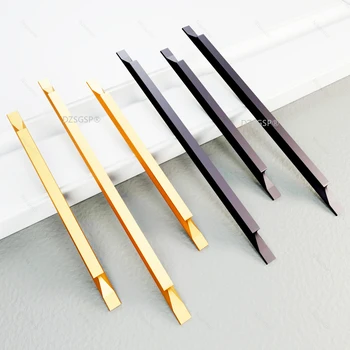 Ручки для кухонных шкафов из цельного алюминиевого сплава, черные ручки для шкафов в американском стиле, фурнитура для мебельных ручек