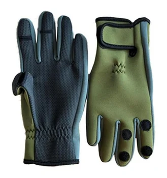 Рыболовные перчатки с тремя пальцами, сохраняющие тепло, Дышащие Нескользящие Рыбацкие перчатки, Неопреновые походные перчатки для кемпинга, Камуфляжные спортивные варежки