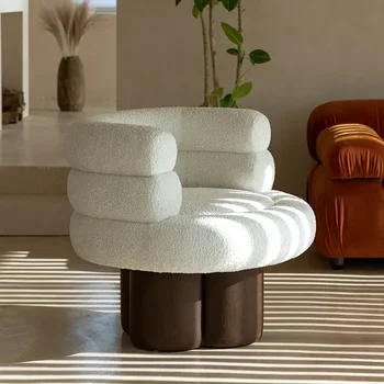 Скандинавская онлайн знаменитость, кашемировая ткань ягненка, подходящий по цвету диван-кресло для одного человека, простой современный диван для одного человека