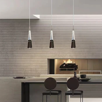 Современная светодиодная минималистичная подвесная лампа Nordic Black Прикроватная Маленькая Подвесная лампа Для спальни, гостиной, кофейни, внутреннего освещения