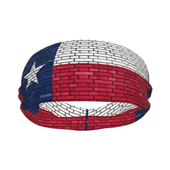 Спортивная повязка на голову, флаг Техаса, нарисованный на кирпичной стене, спортивная повязка для бега, впитывающая повязка для волос для велосипедных пробежек
