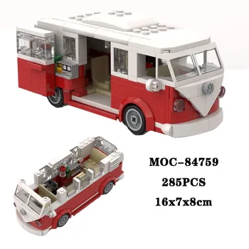 Строительные блоки MOC-84759 Автобус Высокой сложности сращивания строительных блоков 285 шт. Развивающие игрушки для взрослых и детей Подарок на день рождения