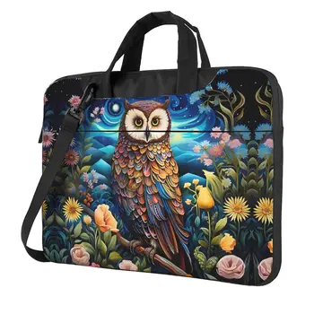 Сумка для ноутбука, чехол для рукава, сова, Птица, цветы, красочный портативный портфель, винтажная сумка для Macbook Xiaomi 13 14 15, дорожная сумка для компьютера