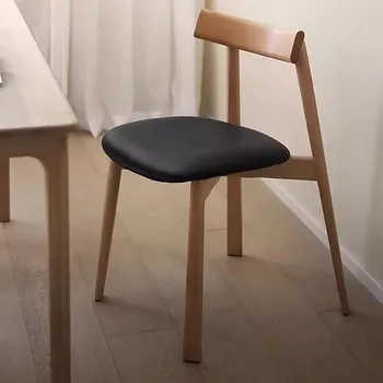 Уникальные деревянные обеденные стулья с черными металлическими ножками Роскошное кресло для отдыха в спальне Минималистичные шезлонги для гостиной Ясли Японская мебель