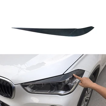 Фары из настоящего сухого углеродного волокна, лампа для бровей, наклейка на веко, накладка для BMW X1 F48 2016 +