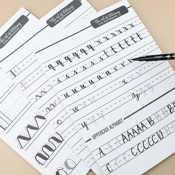 Художественный шрифт, упражнение для английской тетради, обычный курсив Можно использовать повторно, упражнение для каллиграфии, ученический курсив, тетрадь