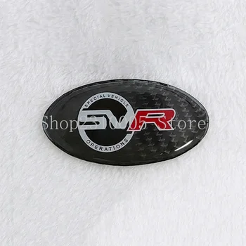 Черная автомобильная эмблема в виде эллипса из углеродного волокна для SVR Range Rover Наклейка с логотипом на крышке багажника