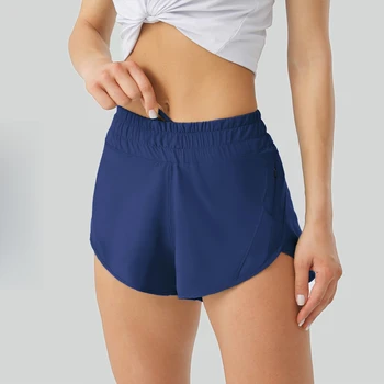 Шорты для фитнеса 2,5 дюйма с логотипом Gym Woman, Быстросохнущие шорты для бега с карманом, спортивная экипировка для женщин, одежда для йоги