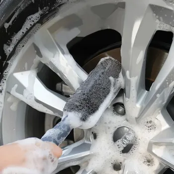Щетка для мытья автомобильных колес из микрофибры, шин, мотоцикла, средства для удаления пыли, инструмент для детальной очистки, Щетка для обода колесных шин из микрофибры