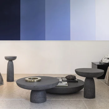 приставной столик в грибном стиле из травертина ваби саби круглый журнальный столик комбинированная мебель для гостиной
