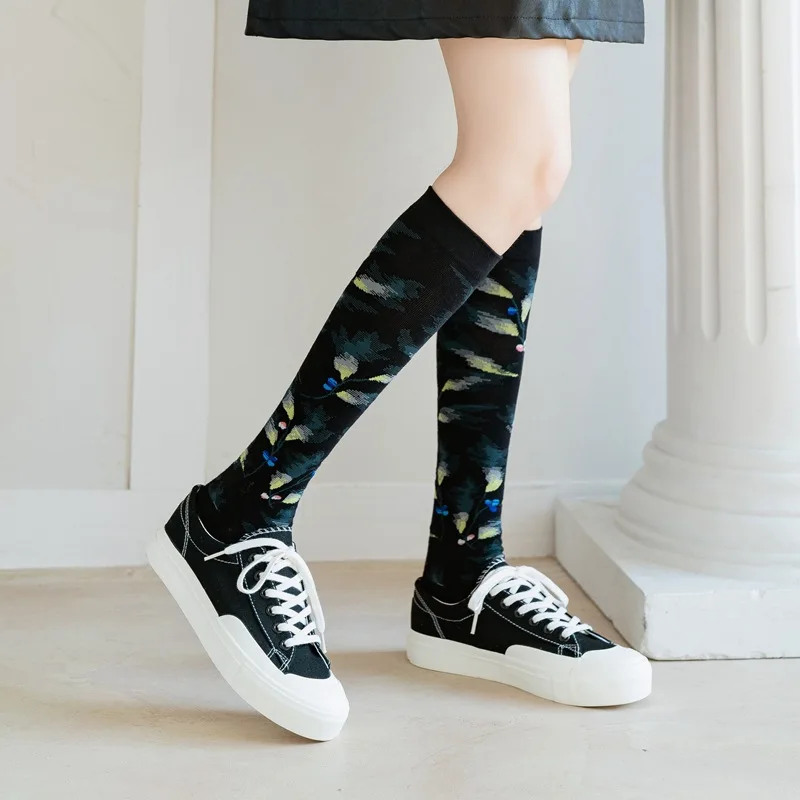 Винтажные носки HAPPY happy leg с персонализированными чулками в цветочек длиной до колена - 1