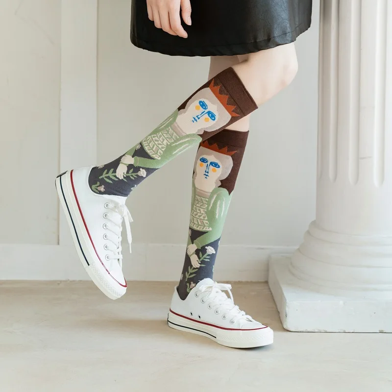 Винтажные носки HAPPY happy leg с персонализированными чулками в цветочек длиной до колена - 2