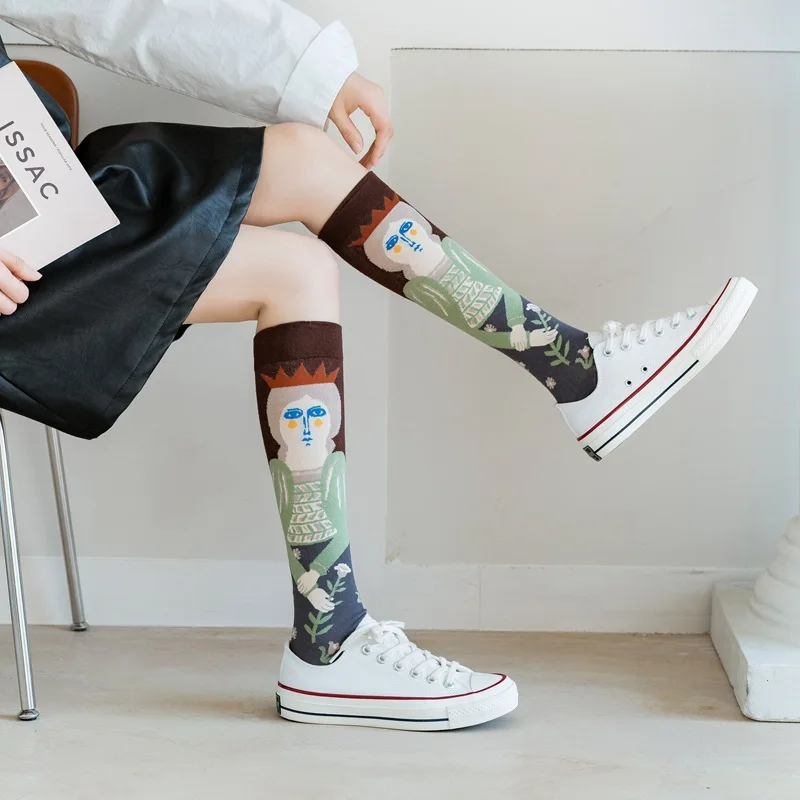 Винтажные носки HAPPY happy leg с персонализированными чулками в цветочек длиной до колена - 3
