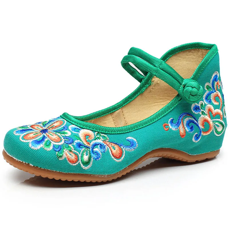 Демисезонный прогулочная обувь для женщин туризм женская вышивка национальный ветер тонкие туфли ткань обувь на плоской подошве zapatos mujer WSH2295 - 2