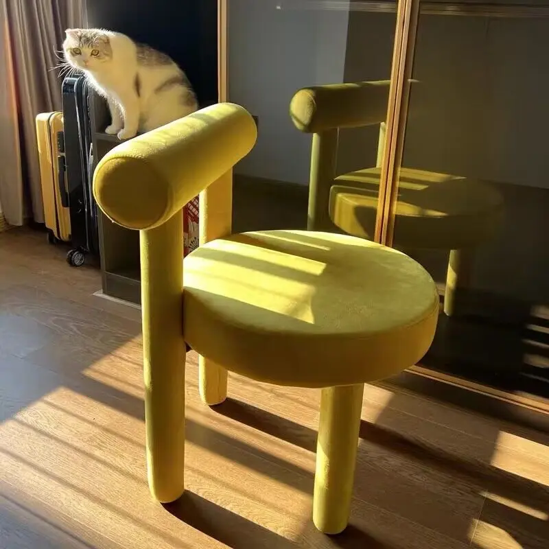 Дизайнерский стул с простой спинкой в скандинавском стиле, обеденный стул, стул для макияжа, стул для салона красоты, маникюрный стул, симпатичный толстый стул, стул для гостиной - 0