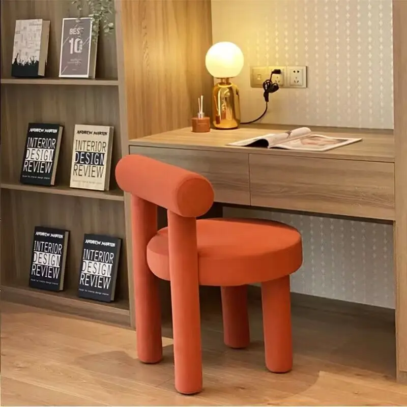 Дизайнерский стул с простой спинкой в скандинавском стиле, обеденный стул, стул для макияжа, стул для салона красоты, маникюрный стул, симпатичный толстый стул, стул для гостиной - 4
