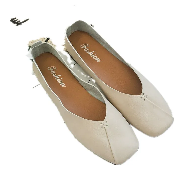 Женская обувь Осень Modis, универсальные женские кроссовки без застежки с квадратным носком в британском стиле, на плоской подошве, осень 2023, Лето - 4