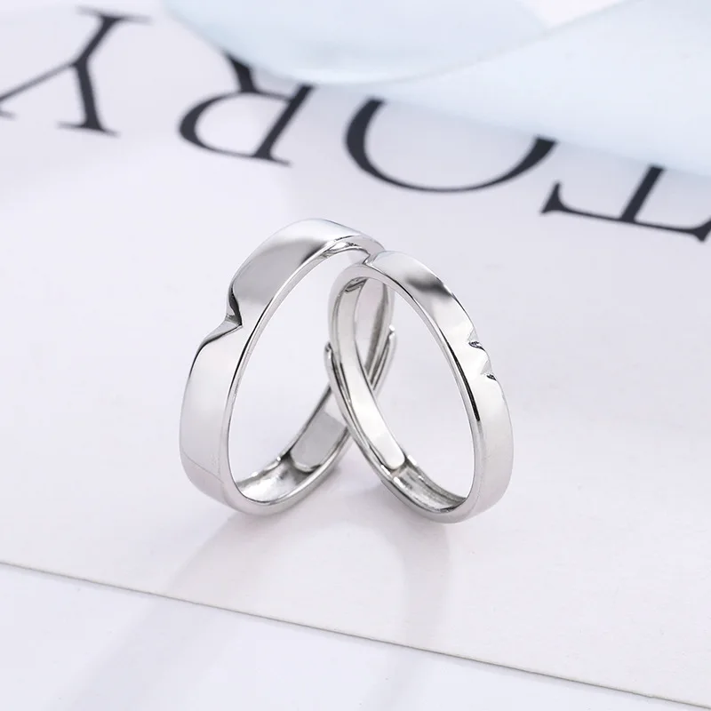 Кольцо для влюбленной пары из стерлингового серебра S925 пробы, пара мужских и женских дизайнерских пар, кольца-колечки, дистанционные подарки на День Святого Валентина - 0