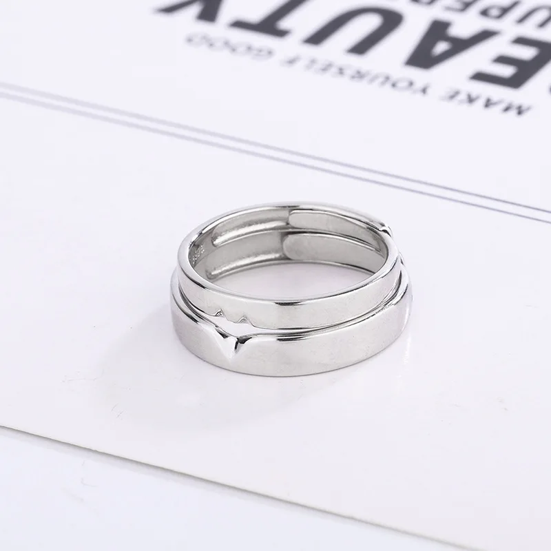Кольцо для влюбленной пары из стерлингового серебра S925 пробы, пара мужских и женских дизайнерских пар, кольца-колечки, дистанционные подарки на День Святого Валентина - 1