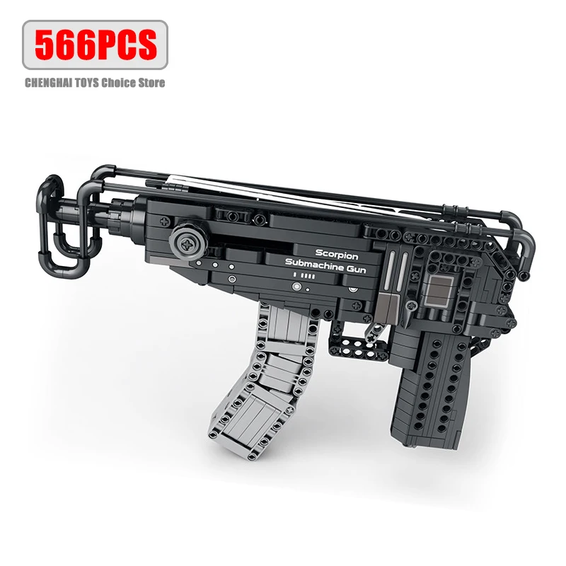 Креативная модель пистолета MOC Scorpion Строительные блоки WW2 Военное оружие Серия огнестрельного оружия DIY Кирпичи Игрушки-пистолеты для мальчиков Подарки для взрослых - 1