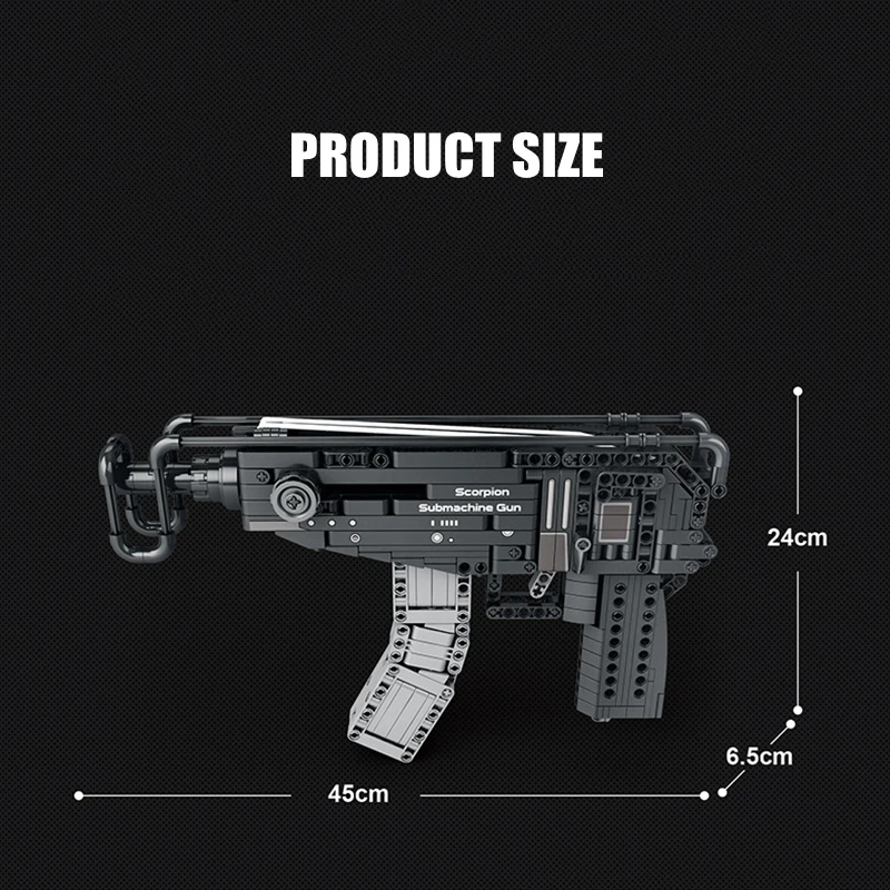 Креативная модель пистолета MOC Scorpion Строительные блоки WW2 Военное оружие Серия огнестрельного оружия DIY Кирпичи Игрушки-пистолеты для мальчиков Подарки для взрослых - 5