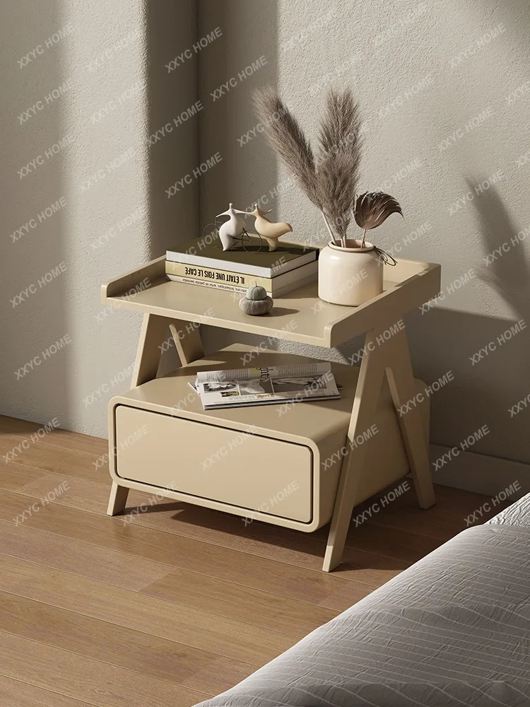Креативный Скандинавский Минималистичный Прикроватный шкафчик из массива Дерева, Минималистичный Современный Шкафчик для спальни, Окрашенный Прикроватный шкаф - 3