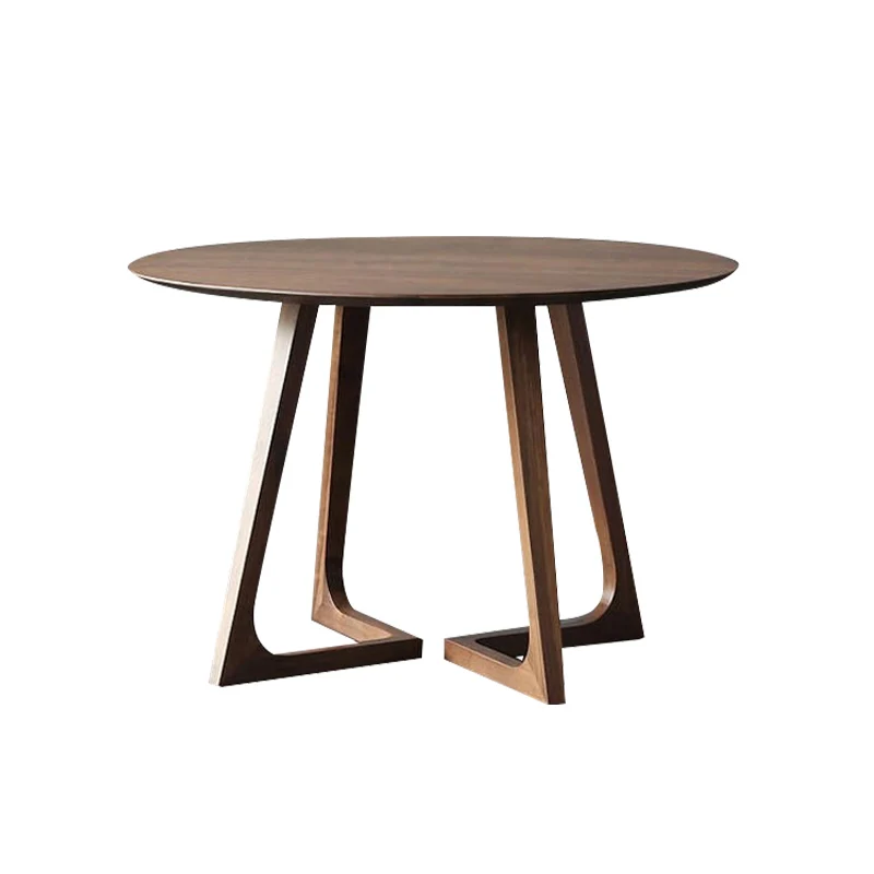 Круглый чайный столик из массива дерева, мастер-дизайн Кофейни, досуг, переговоры, встреча Балкон с одним столом и двумя стульями - 4