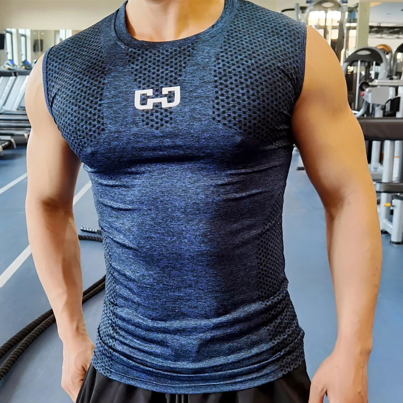 Мужская быстросохнущая спортивная футболка для фитнеса, облегающая мужская компрессионная футболка для спортзала, футболка для бодибилдинга - 5