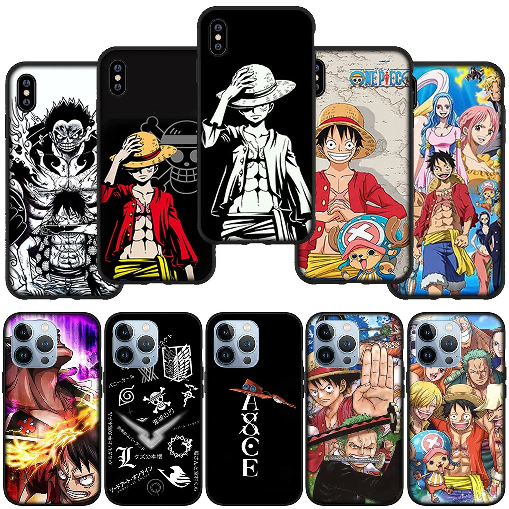 Мультфильм One Piece Roronoa Зоро Луффи Чехол для Телефона Чехол для iPhone 14 13 12 Mini 11 Pro XS Max X XR 6 7 8 6S Plus + SE Мягкий Корпус - 0
