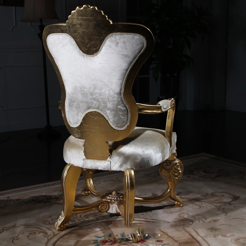 Неоклассическая мебель с резьбой по дереву, кресло в стиле барокко, европейский роскошный обеденный стул с подлокотниками - 1