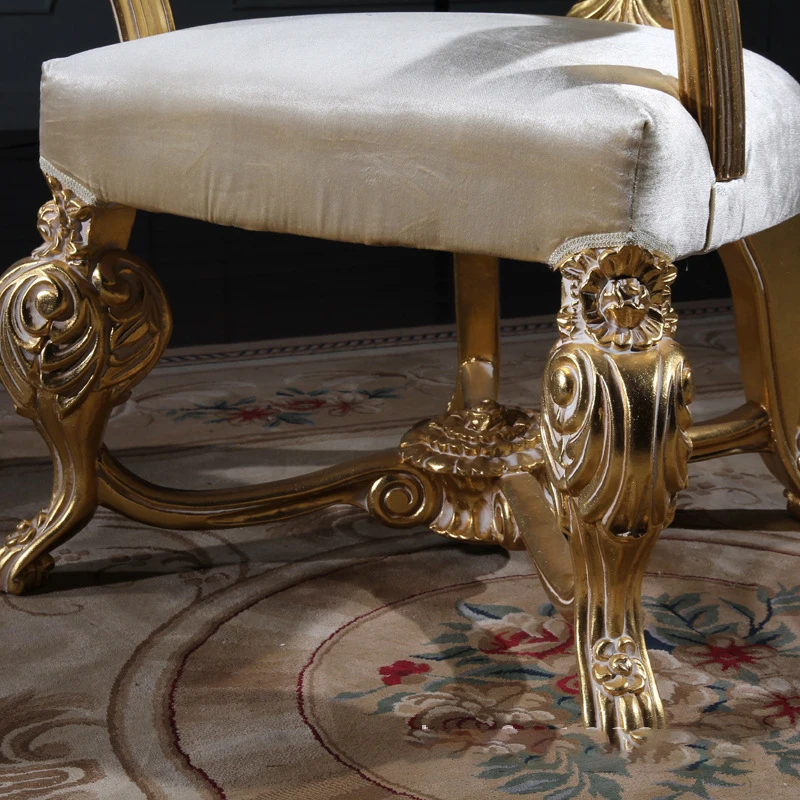 Неоклассическая мебель с резьбой по дереву, кресло в стиле барокко, европейский роскошный обеденный стул с подлокотниками - 4