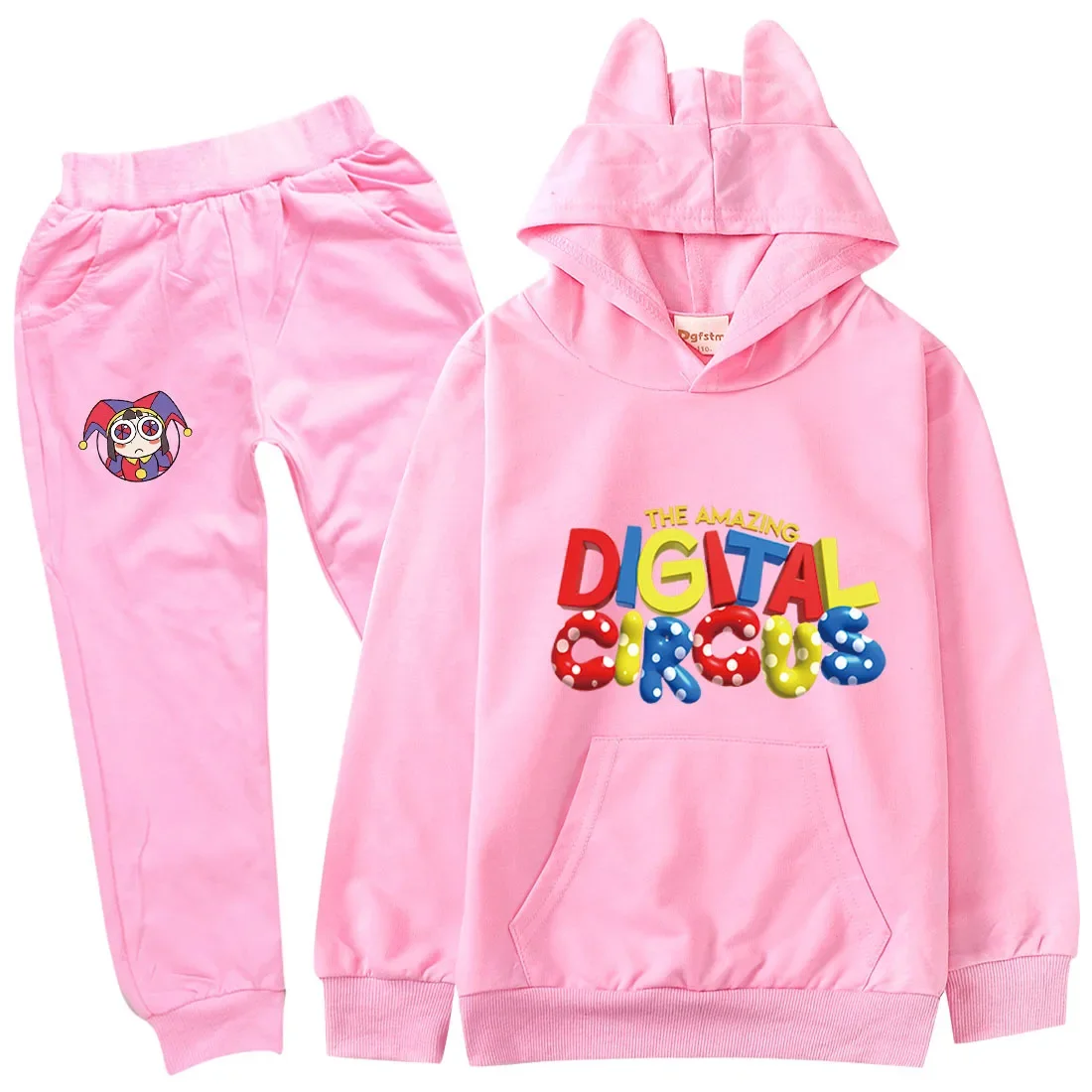 Новая одежда The Amazing Digital Circus Pomni Jax, детская толстовка и свитшоты, штаны, комплект из 2 предметов, одежда для маленьких девочек, комплекты одежды для мальчиков - 1