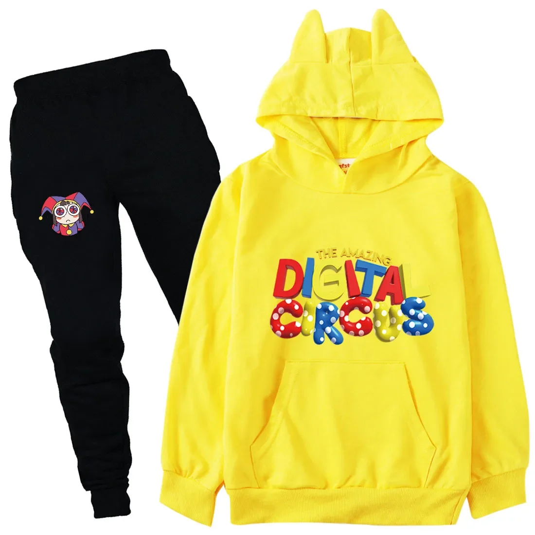 Новая одежда The Amazing Digital Circus Pomni Jax, детская толстовка и свитшоты, штаны, комплект из 2 предметов, одежда для маленьких девочек, комплекты одежды для мальчиков - 4