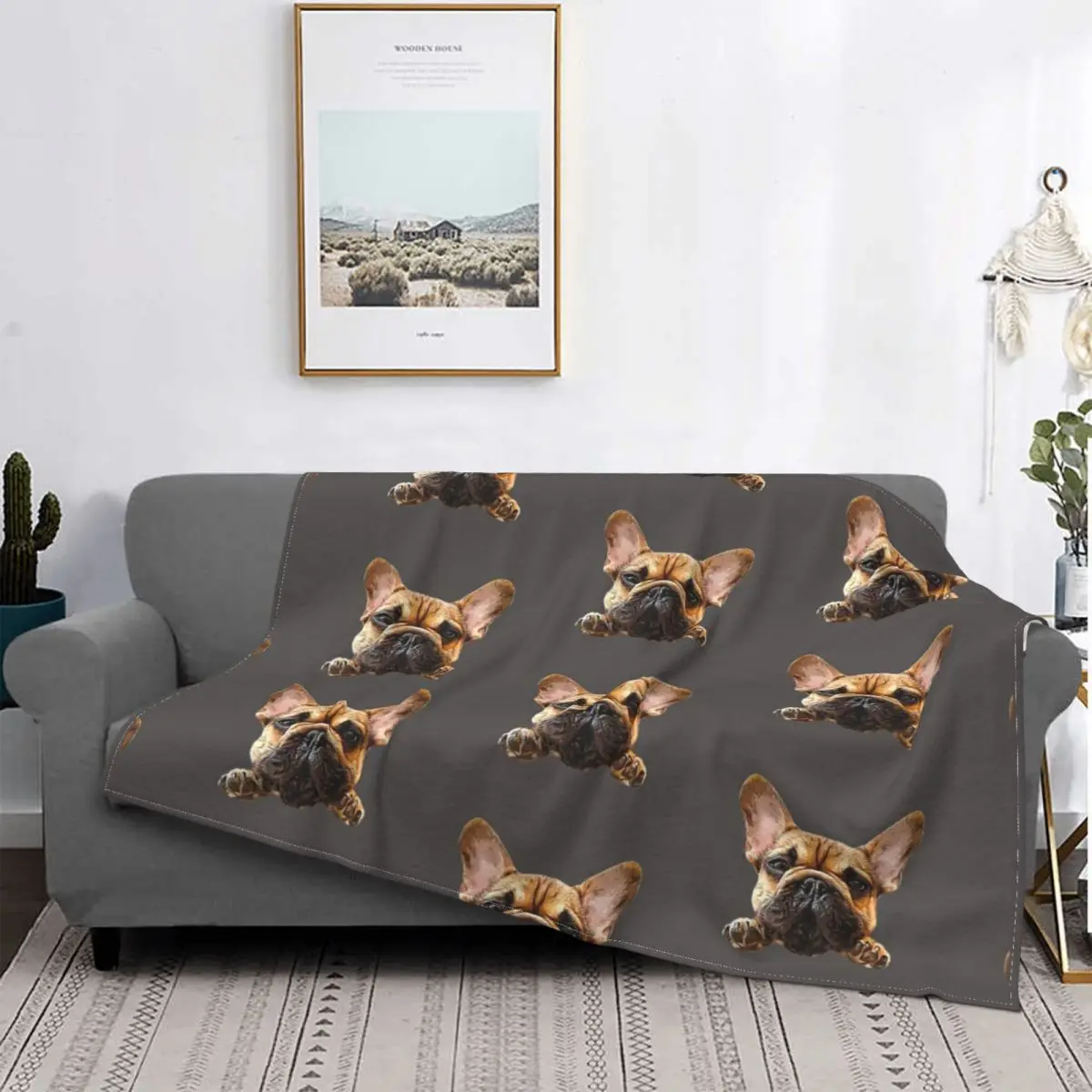 Одеяло для собак French Bulldog Frenchie Cuteness, фланелевое летнее одеяло для щенков, легкие пледы для дома, покрывала для постельных принадлежностей в спальне - 0