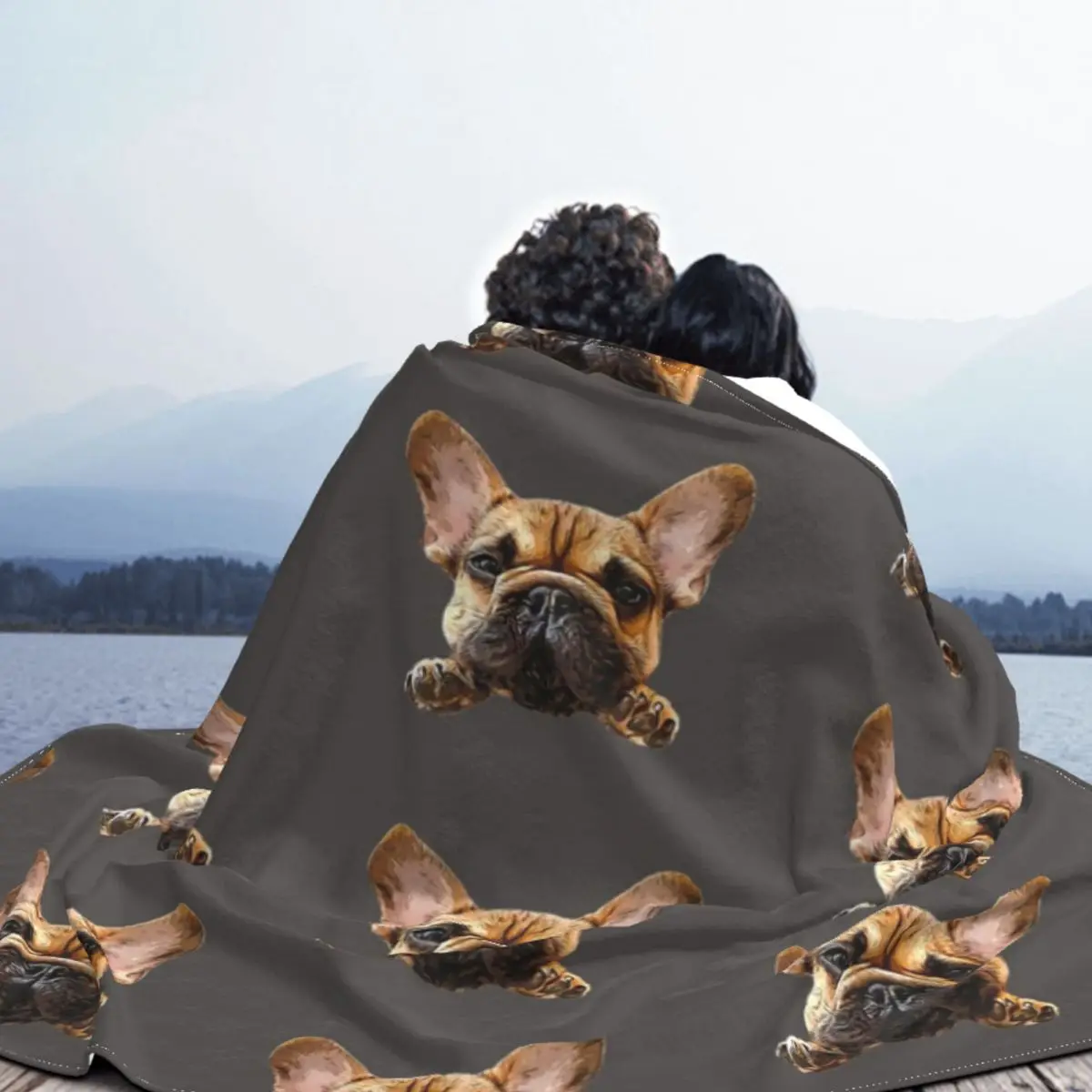 Одеяло для собак French Bulldog Frenchie Cuteness, фланелевое летнее одеяло для щенков, легкие пледы для дома, покрывала для постельных принадлежностей в спальне - 3