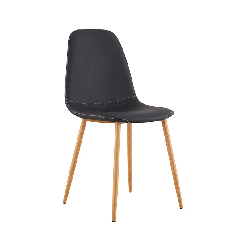 Оптовый Современный ресторанный стул для дома в европейском стиле, удобный обеденный стул из черной ткани - 0