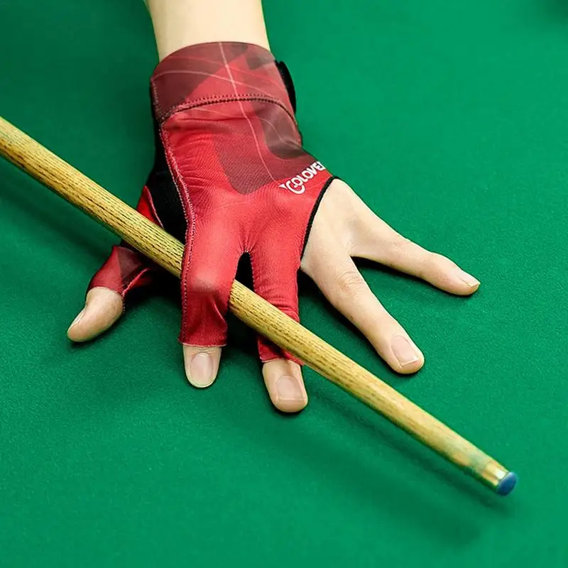 Противоскользящие перчатки для бильярда с открытыми 3 пальцами, бильярдные перчатки, профессиональные перчатки для бильярда для правой руки, аксессуары для бильярда - 1