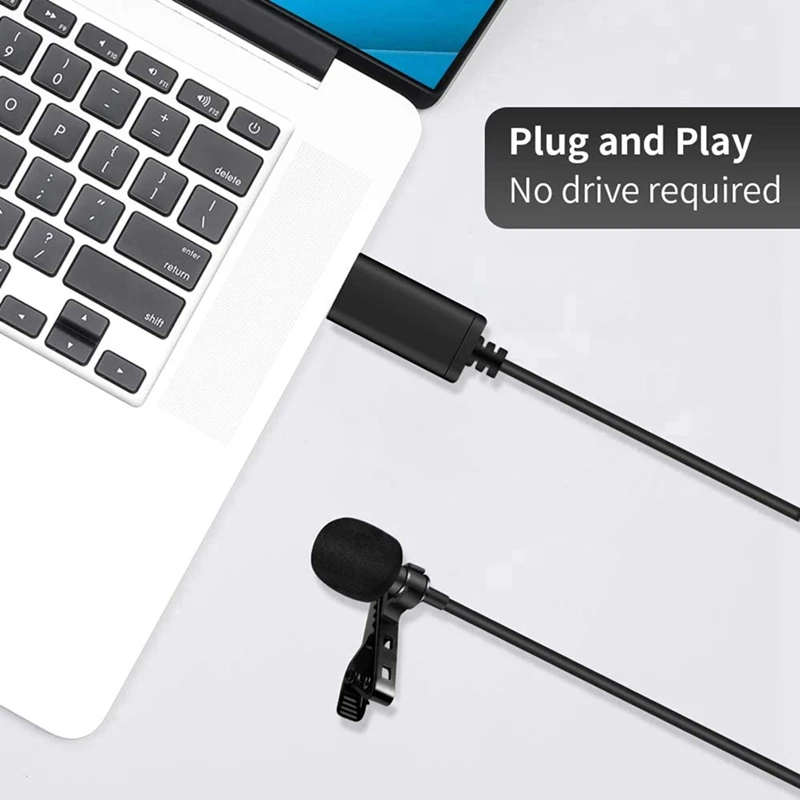 Универсальный USB-микрофон Петличный Микрофон с клипсой для Компьютерного Микрофона, Всенаправленный Микрофон Plug and Play - 5