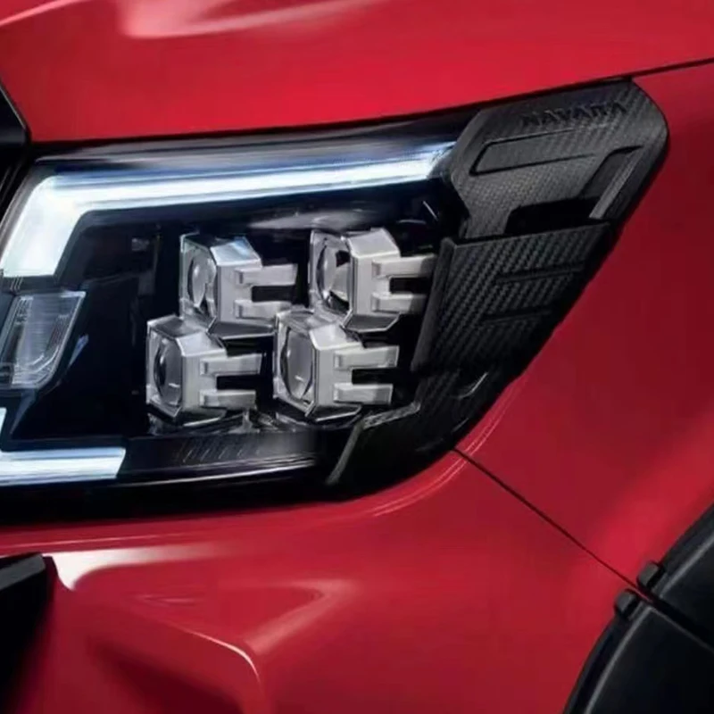 Цветная Крышка фары из Углеродного волокна ABS Декоративная Защита Головного света Крышка лампы Подходит Для Nissan Navara Np300 2020-2022 - 5