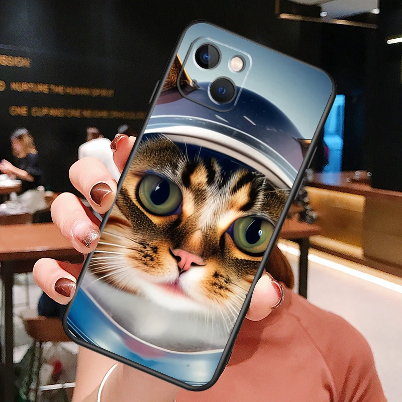 Чехол для Телефона Space Kitty Cat Adventures Для iPhone XR X XS Max 11 12 13 14 15 Pro Max 7 8 Plus SE 2020 2022 Задняя Крышка - 1