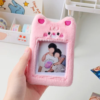 Kpop Фотокарточка с мишкой, держатель для фотокарточек, чехол для автобусных карточек для женщин