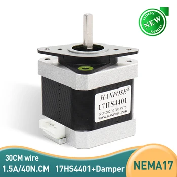 Бесплатная доставка 4-выводный шаговый двигатель Nema17 42 двигателя 1.5A 40N.CM 17HS4401 с амортизатором для монитора 3D-принтера