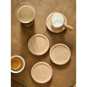 Коврик для чашек из массива дерева, Деревянный круглый изоляционный коврик, Противоскользящий коврик, Подстаканник для кофейно-чайной церемонии, Коврик для чая