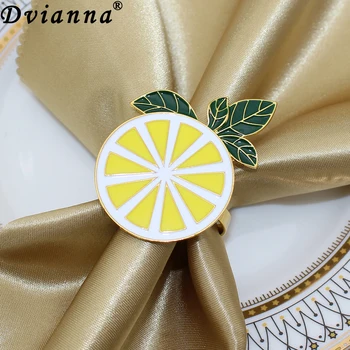 Кольца для салфеток Dvianna с лимоном, Рождественский держатель для салфеток для душа новобрачных, украшения свадебного стола HWE96